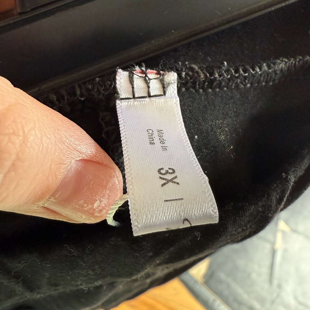 Rose Gal 3x leggings black with red checkered print and brown buttons